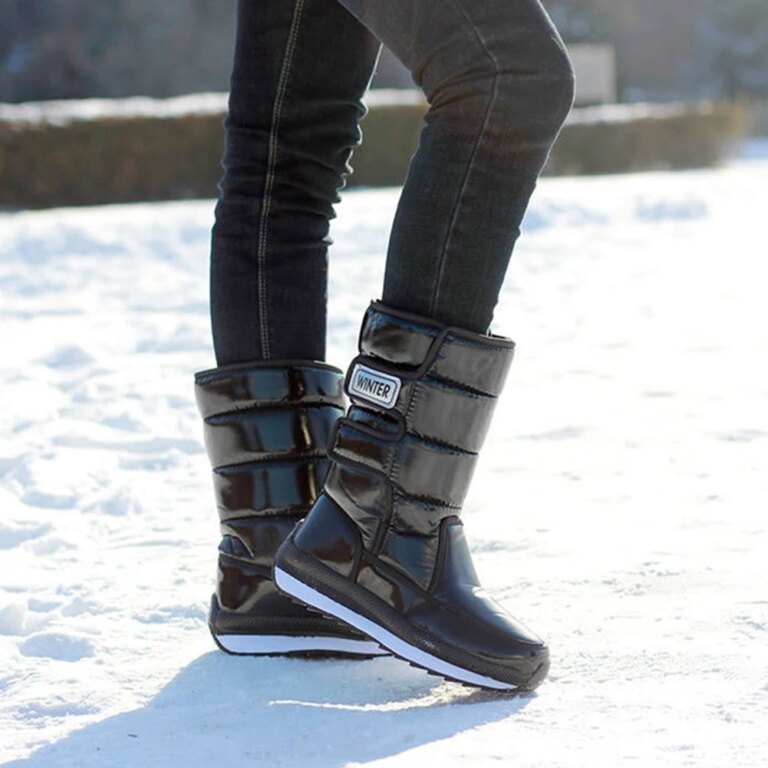 A pair of waterproof snow boots for women, ideal for staying warm and stylish during winter adventures.