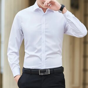 Men White Shirt Timeless Style for Business and Casual Wear