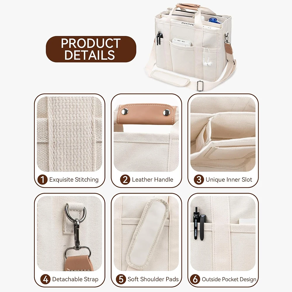 Women Canvas Tote Bag — Large, Stylish & Versatile - Image 4