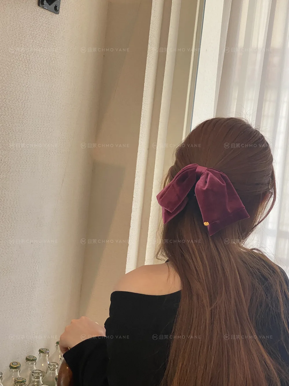 Purple Velvet Bow Hair Claw – Elegant Hair Accessories for Women - Image 4