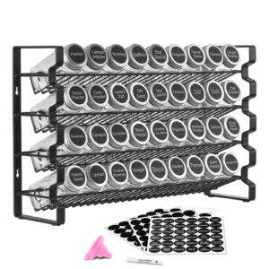SucceBuy spice rack organizer with 36 empty spice jars and labels