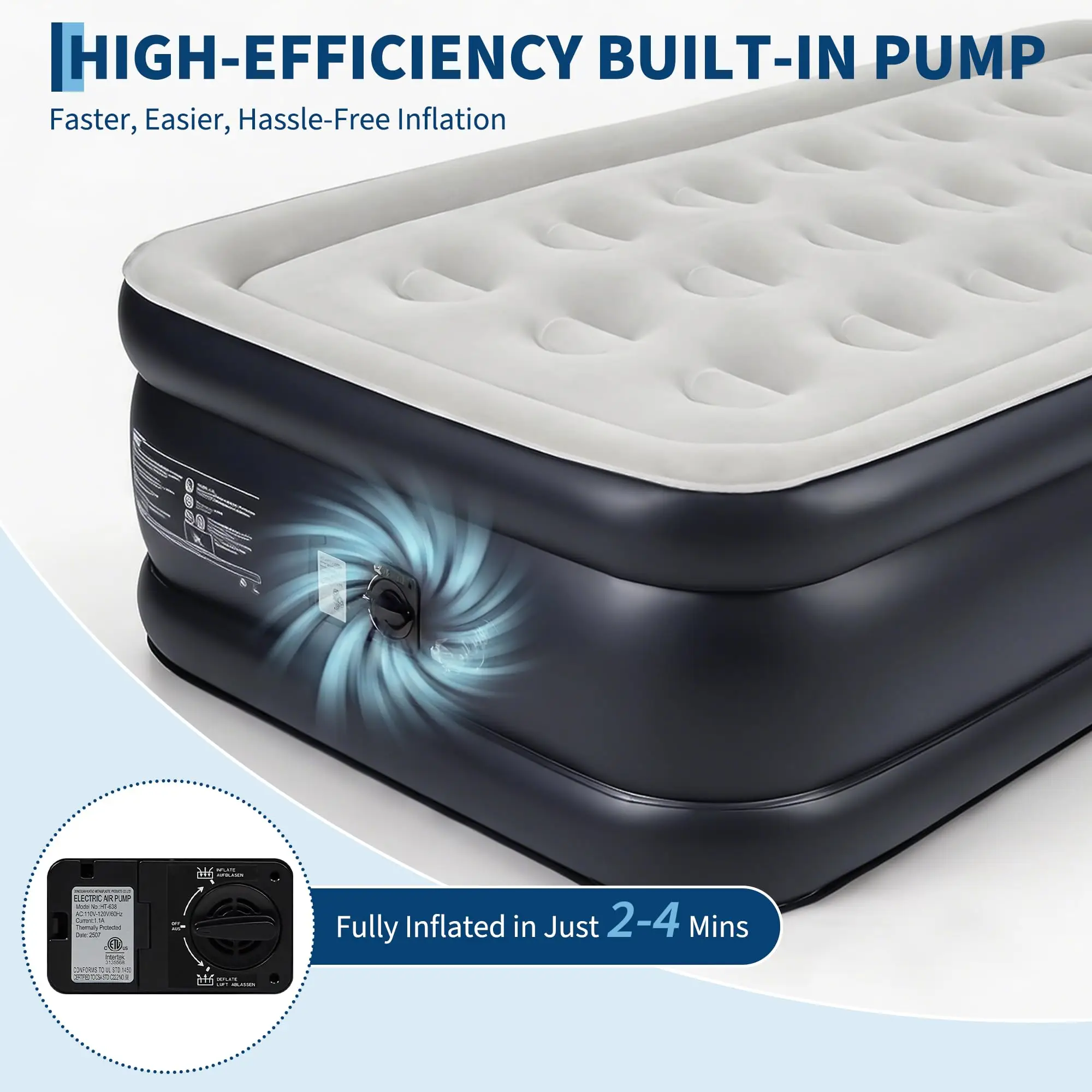 Twin Queen Air Mattress with Built-in Pump - Image 5