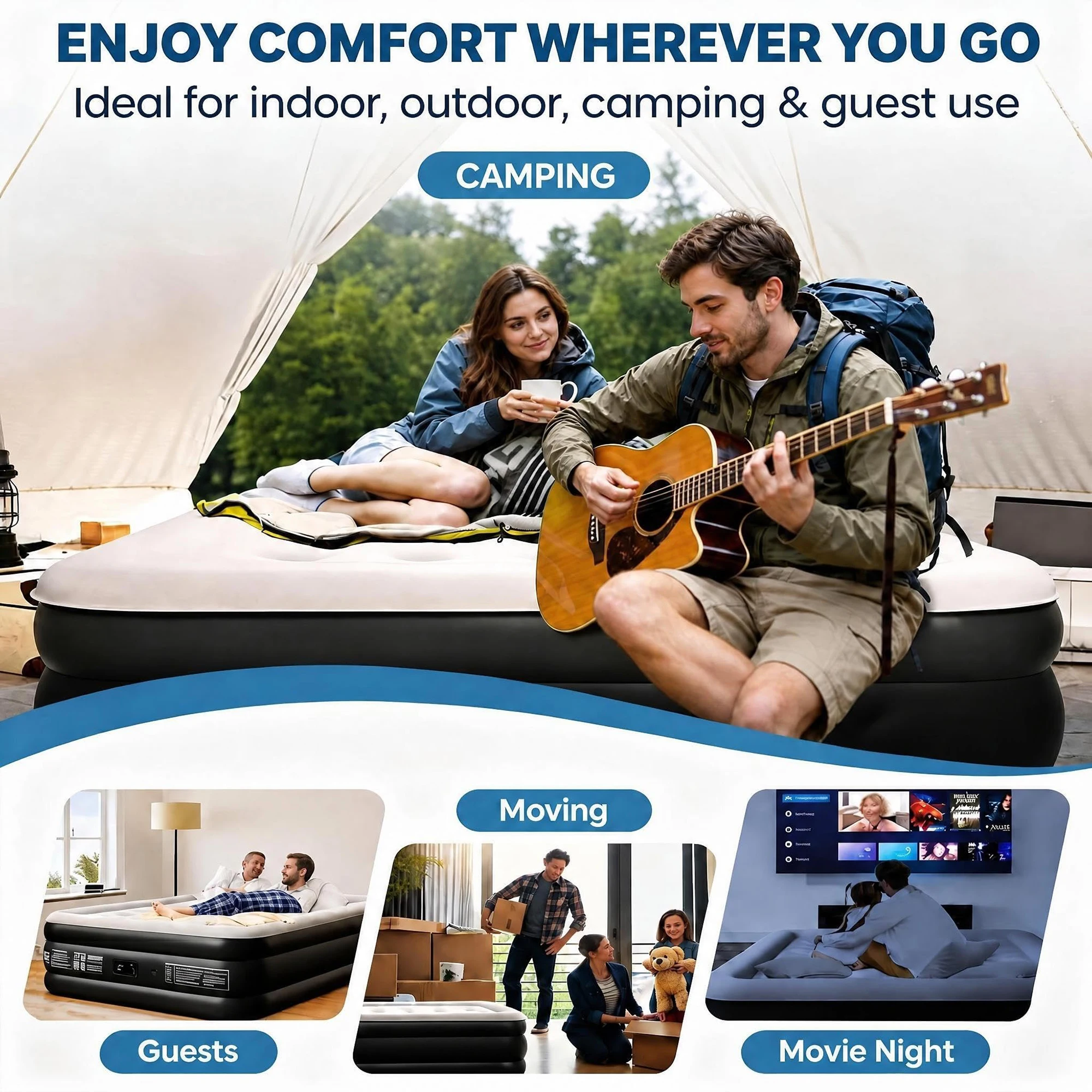 Twin Queen Air Mattress with Built-in Pump - Image 8