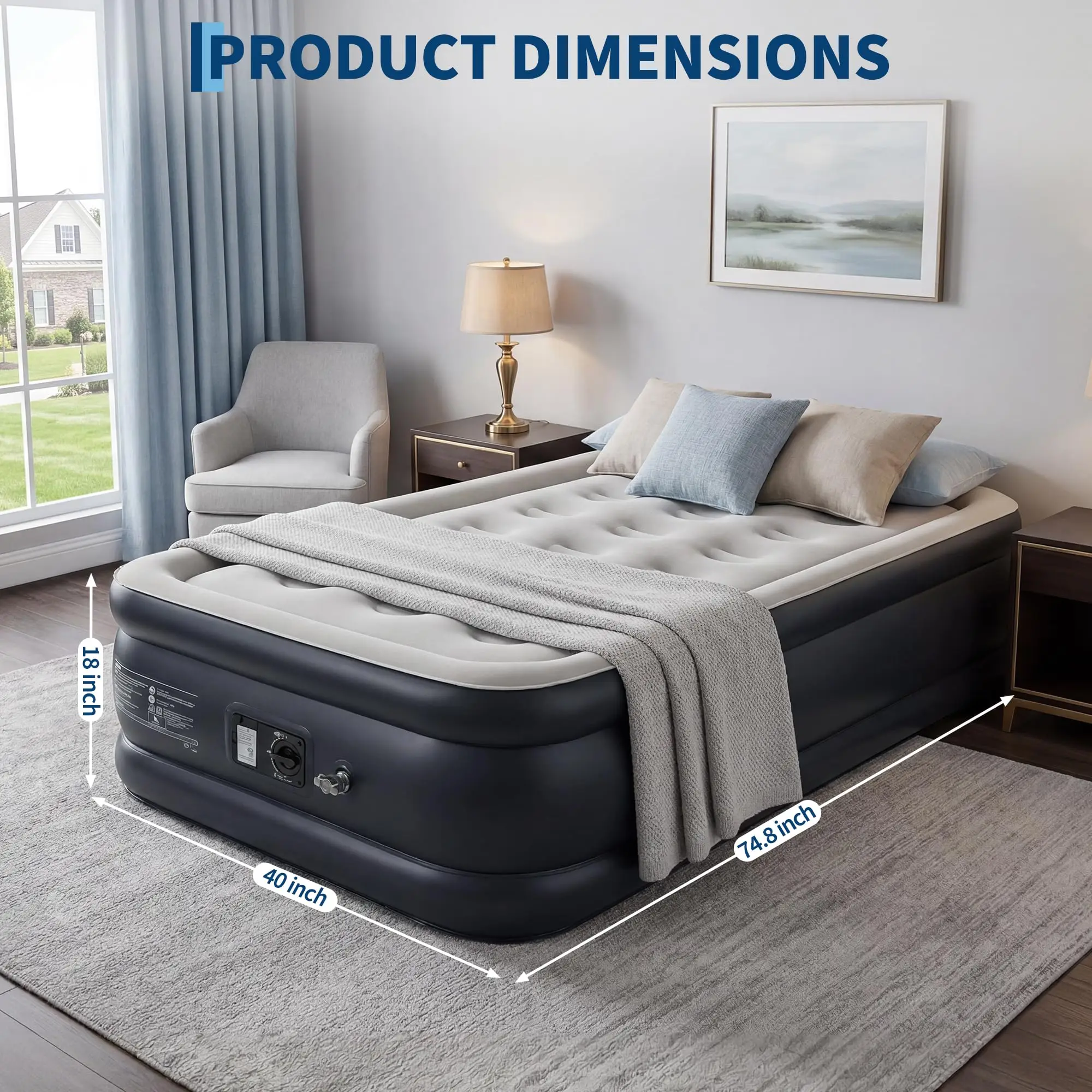 Twin Queen Air Mattress with Built-in Pump - Image 6