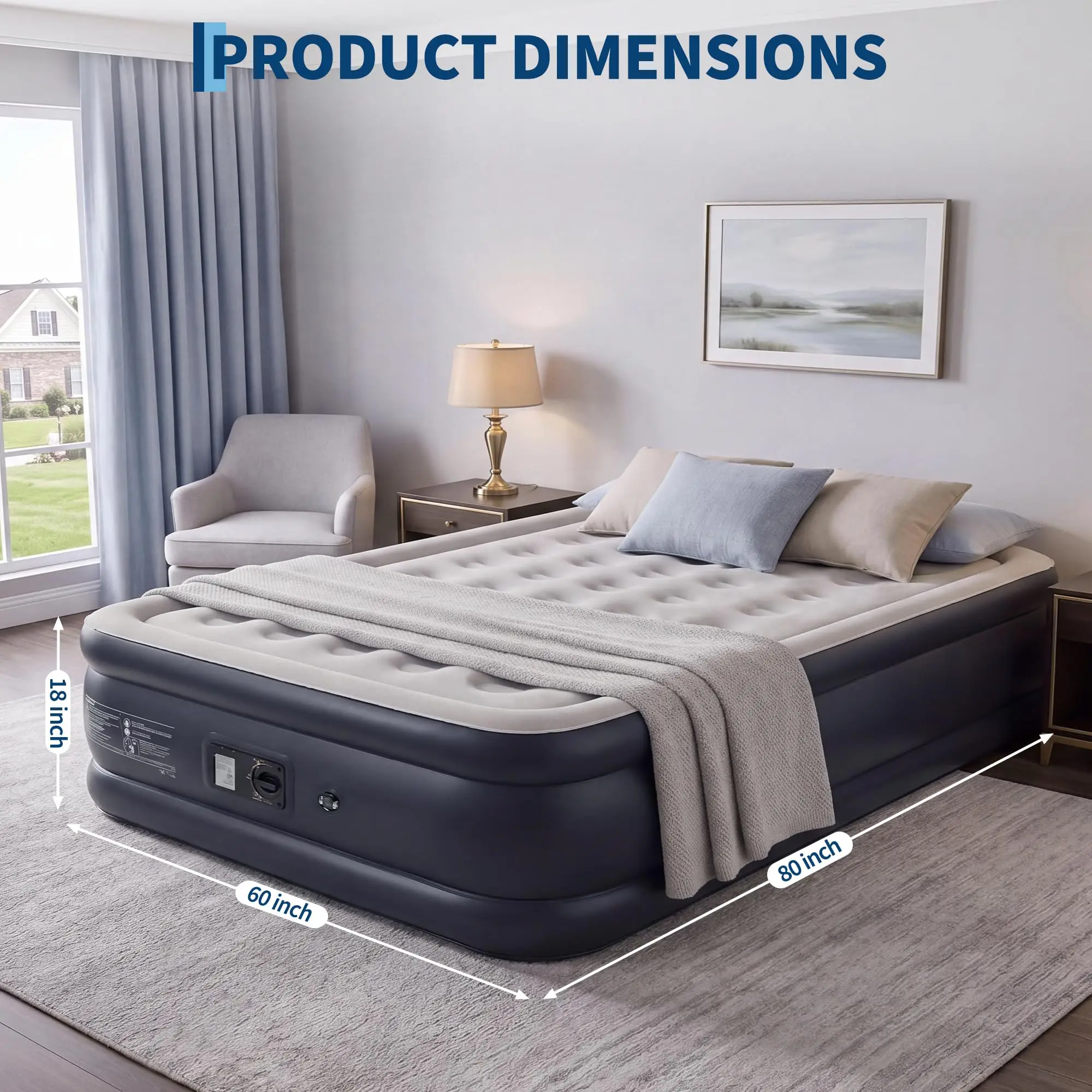 Twin Queen Air Mattress with Built-in Pump - Image 7
