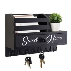 The Elegant Wooden Key & Mail Organizer brings together style and everyday practicality.