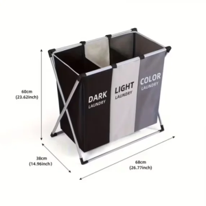 Smart 3-Compartment Laundry Hamper for Sorting Dark, Light and Colored Clothes