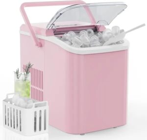 ChillStream portable countertop ice maker with handle on a clean modern kitchen counter